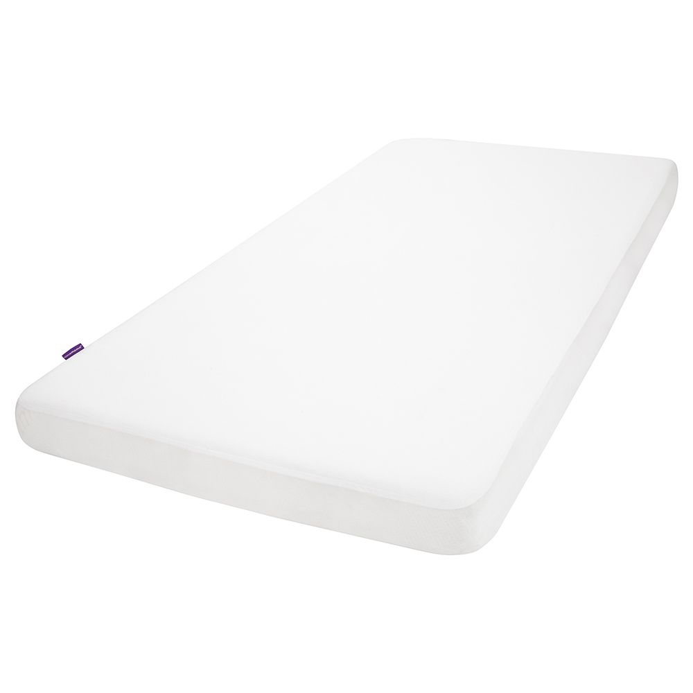 Clevamama - Brushed Cotton Crib Mattress Protector - White