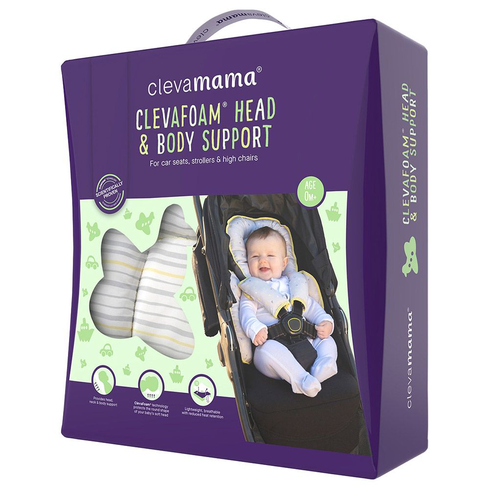 Clevamama - Head, Neck & Body Support - Grey & Yellow