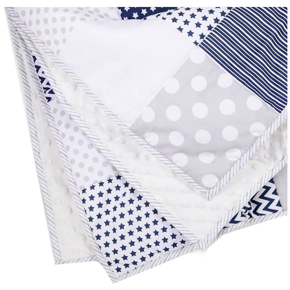 Nini - Padded Quilt - Navy/Grey