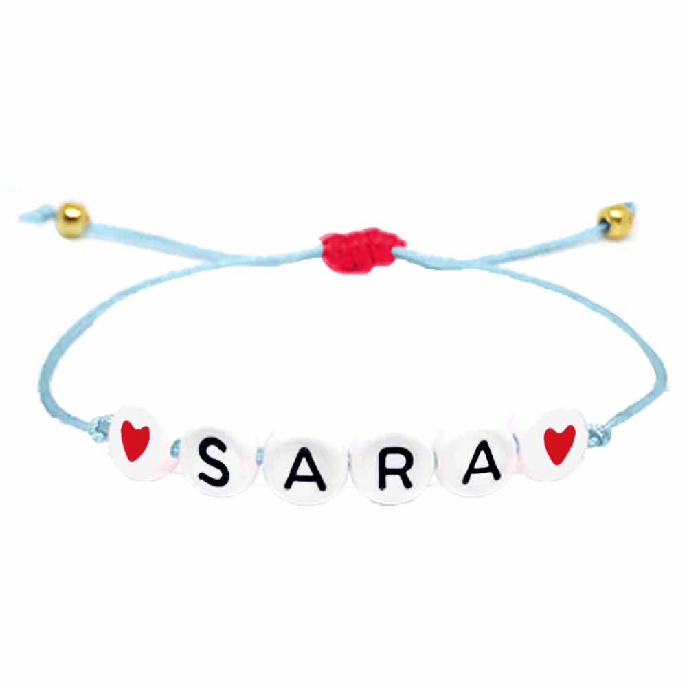 Twinkle Hands - Blue Red Personalized Name Bracelet