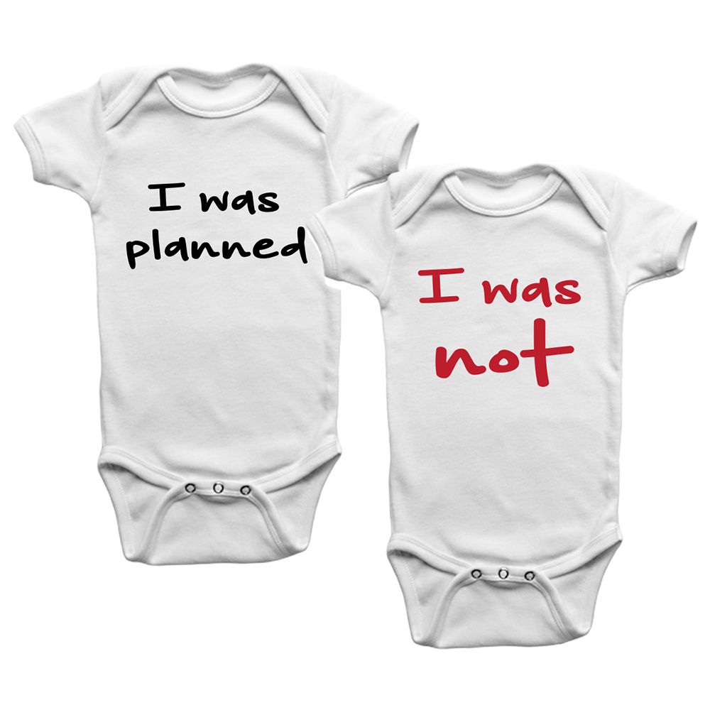 Limited Edition - I Was Planned I Was Not 2pcs Twins Onesies