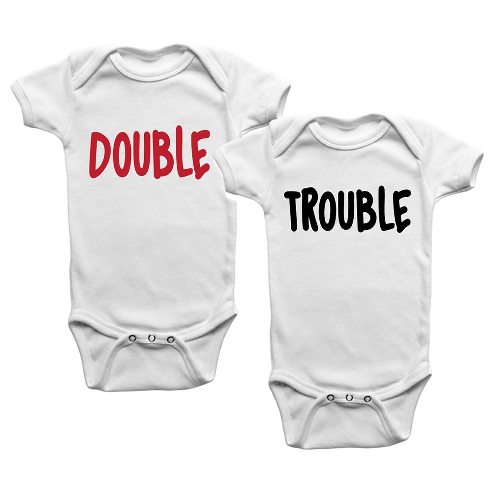 Limited Edition - Double Trouble 2pcs Twins Onesies Bodysuit