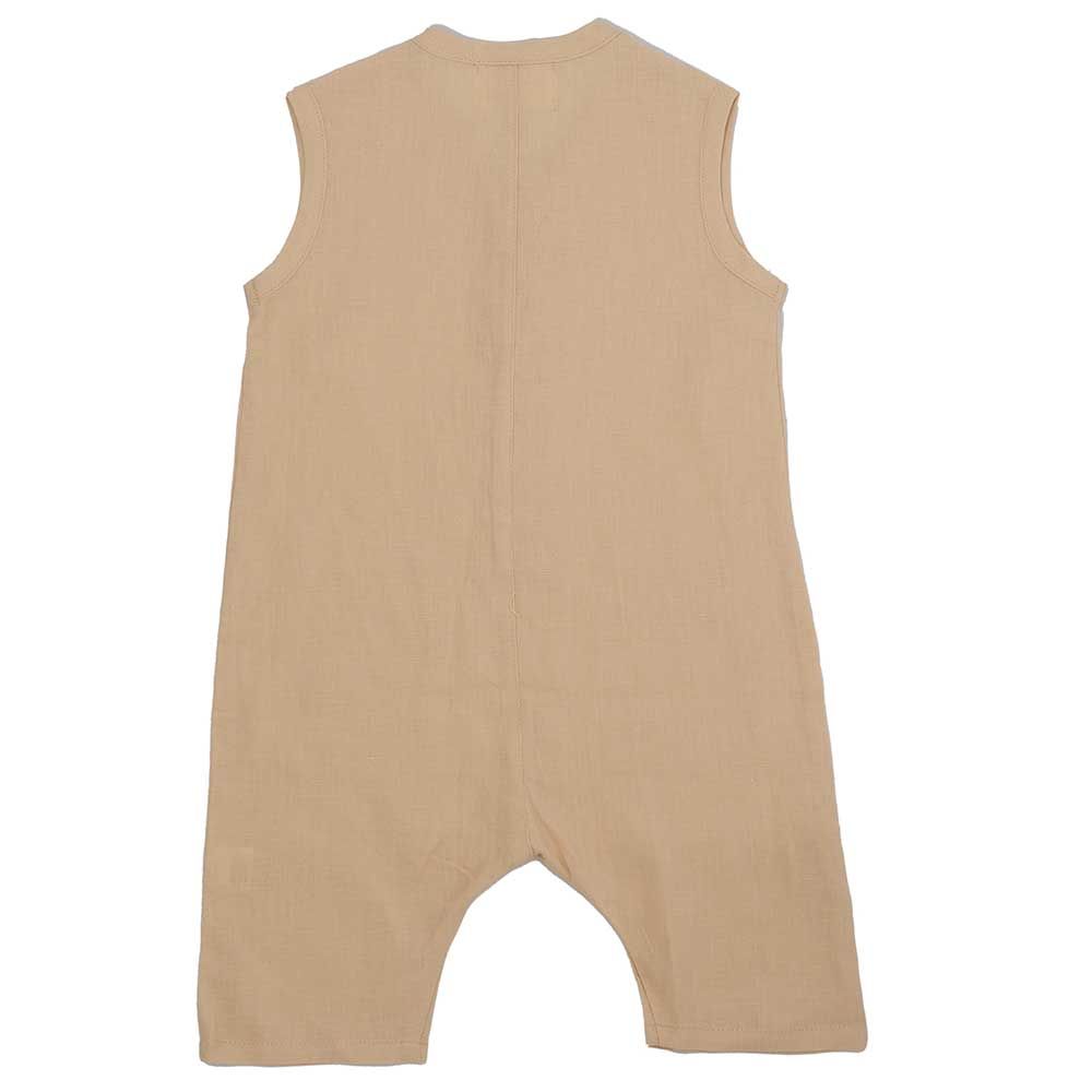 Kyara - Pure Linen Sleeveless Jumpsuit - Beige