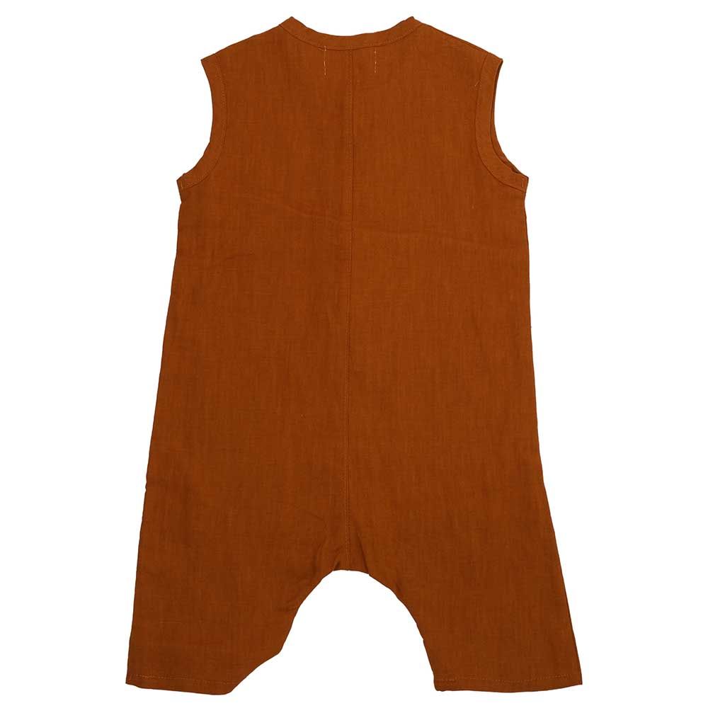 Kyara - Pure Linen Sleeveless Jumpsuit - Brown