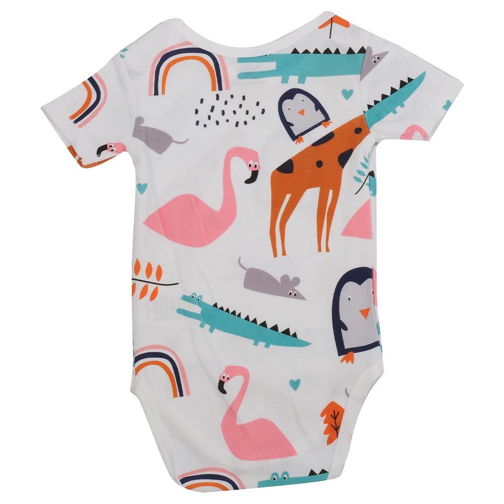 Kyara - Organic Cotton Scandavian Safari Bodysuit - White