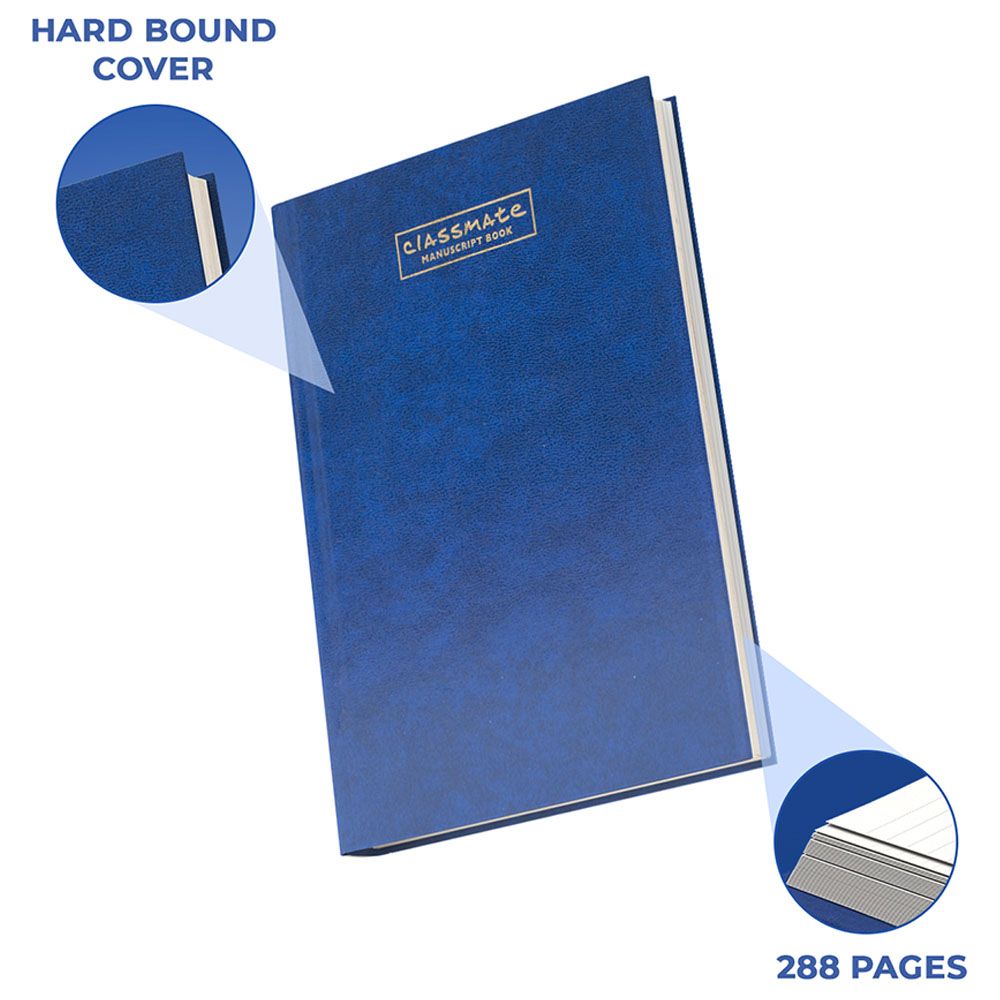 Classmate - Manuscript Book 288 Pages Pack of 6 Blue