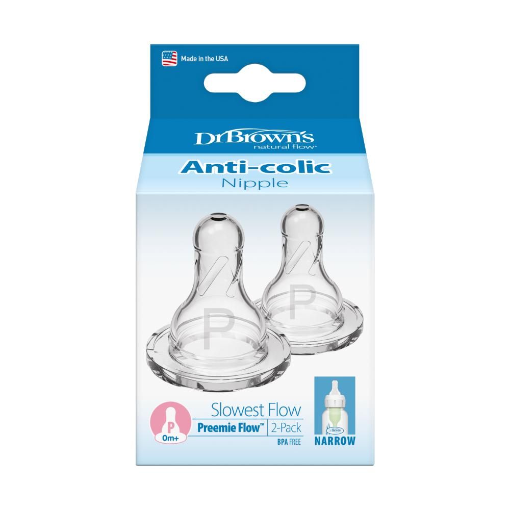 Dr. Brown's - Preemie Flow Silicone Narrow Options+ Nipple - Pack of 2