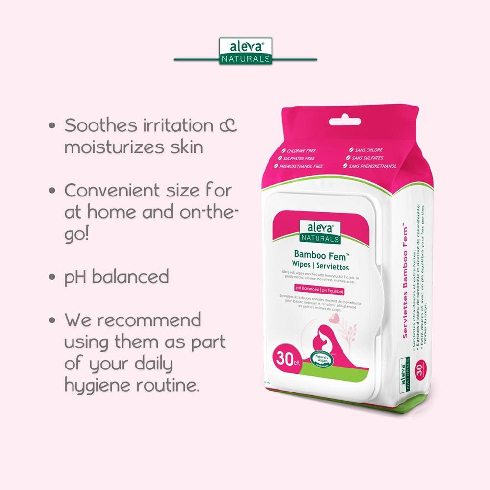 AlevaNaturals - Maternal Care Bamboo Fem Wipes - 30pcs