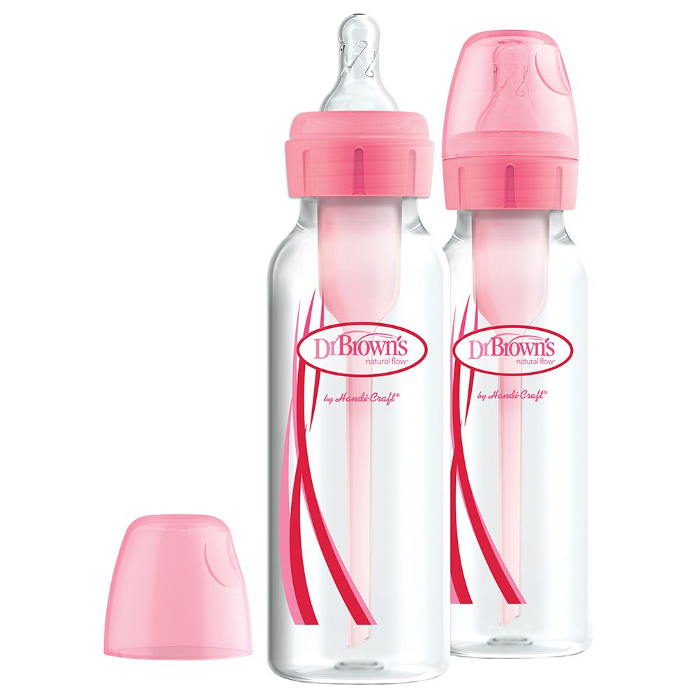 Dr. Brown's - Narrow-Neck Options+ Pink Baby Bottle - Pack of 2 - 250ml 