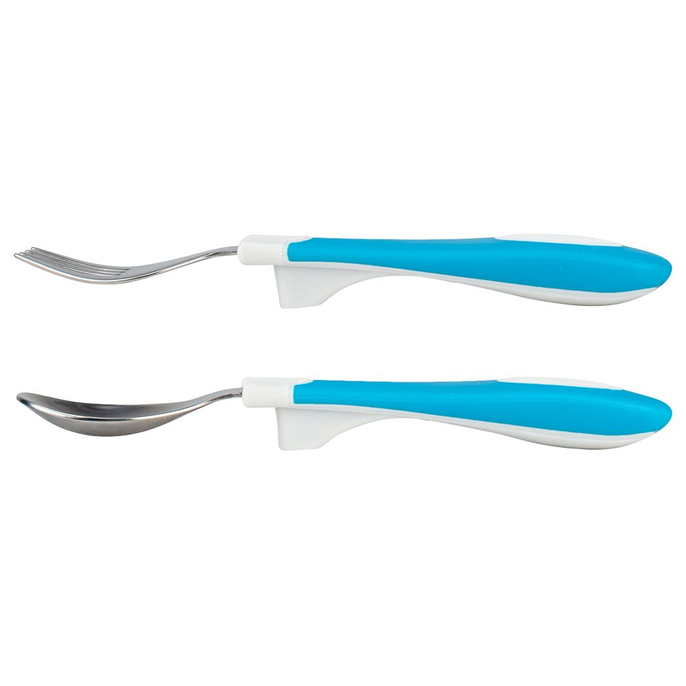 Dr. Brown's - Soft Grip Spoon & Fork Set - Blue