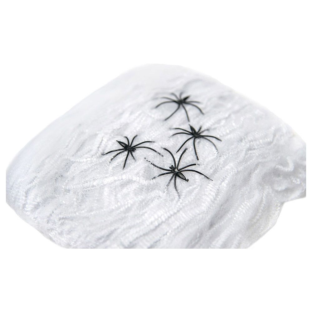 Mad Toys - White Spider Web w/ 6 Black Spiders Halloween Accessory