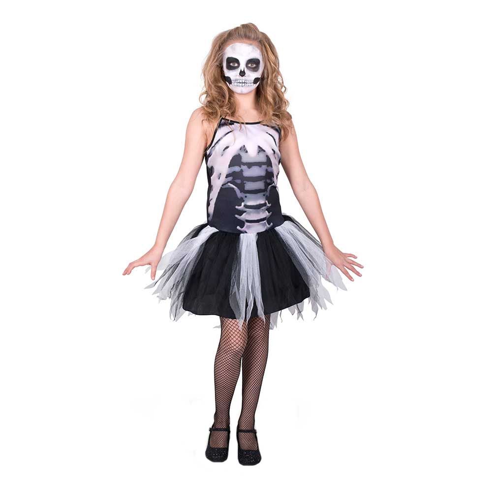 Mad Costumes - Skeleton Dress Kids Halloween Costume - Black_S