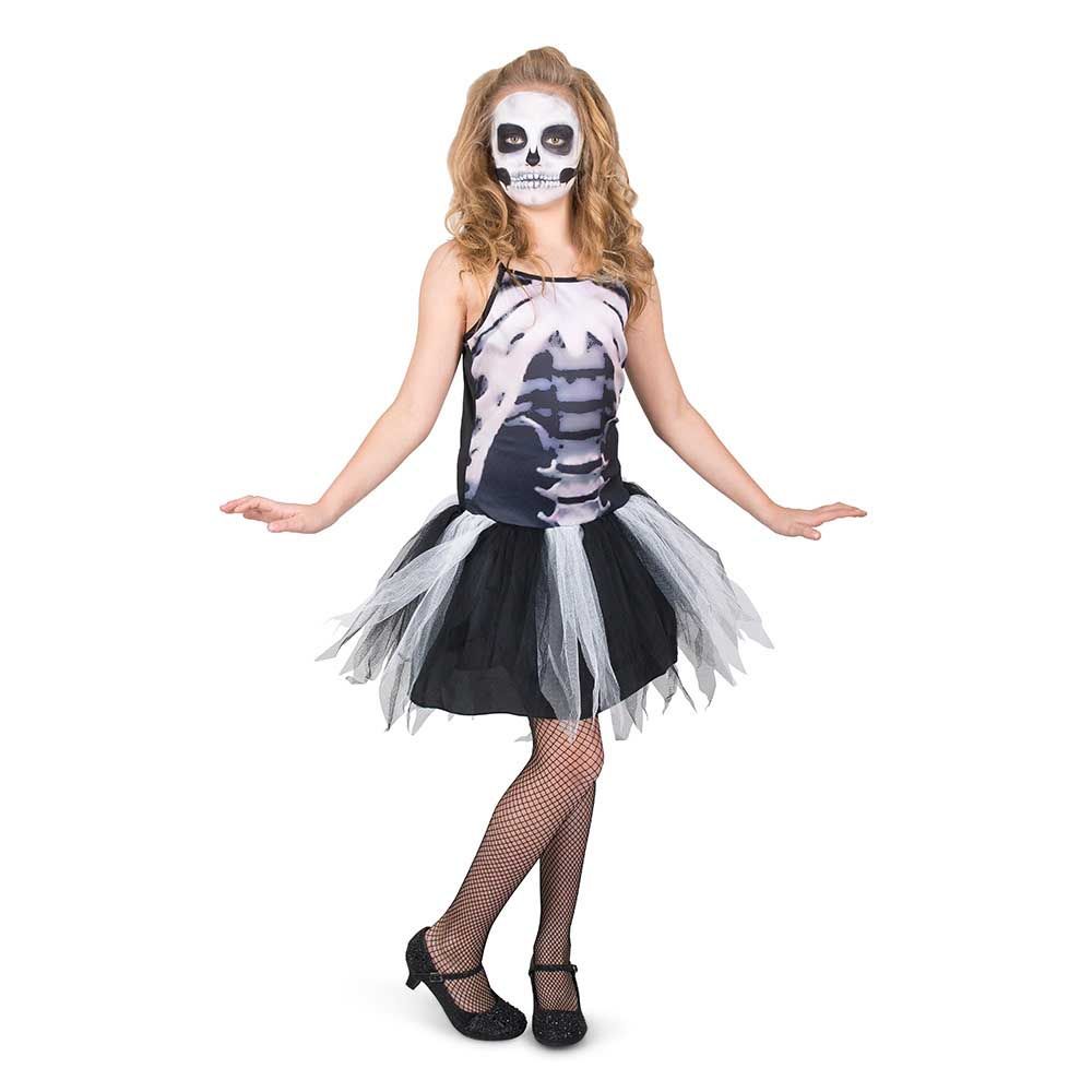 Mad Costumes - Skeleton Dress Kids Halloween Costume - Black_S