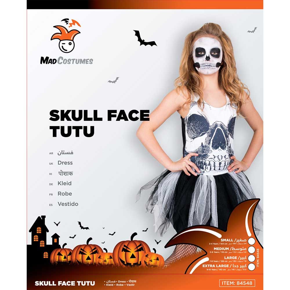 Mad Costumes - Skull Face Tutu Dress Costume - Black_M