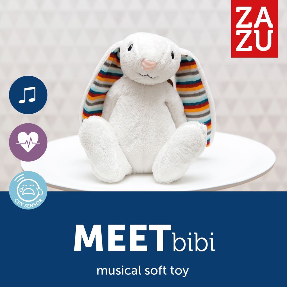 ZAZU - Bibi the Bunny Musical Soft Toy - White