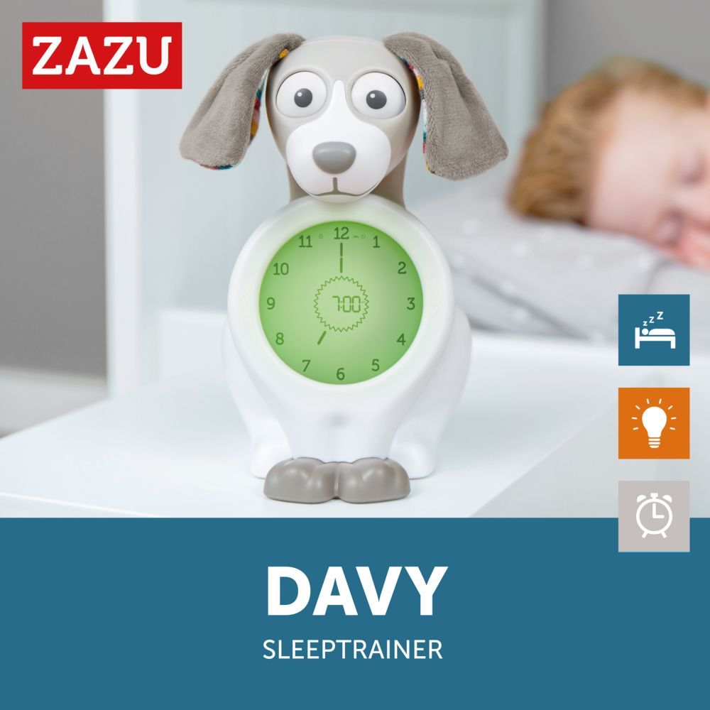 ZAZU - Davy The Dog Sleeptrainer W/ Nightlight - Taupe