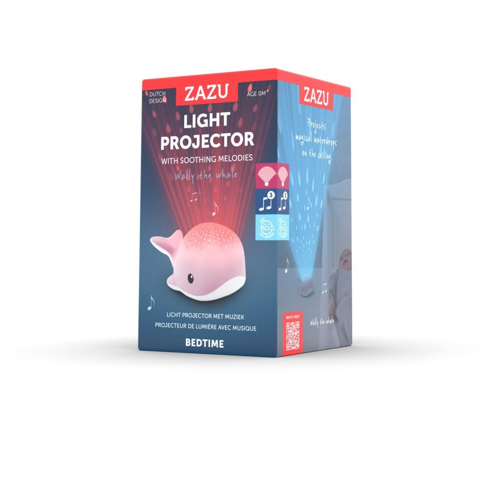 ZAZU - Wally The Whale - Light Projector With Music - Pink